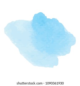 beautiful abstract blue watercolor art hand paint on white background,brush textures for logo.There is a place for text.Perfect stroke design for headline.luxury boutique Illustrations.