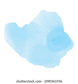beautiful abstract blue watercolor art hand paint on white background,brush textures for logo.There is a place for text.Perfect stroke design for headline.luxury boutique Illustrations.