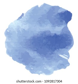 beautiful abstract blue watercolor art hand paint on white background,brush textures for logo.There is a place for text.Perfect stroke design for headline.luxury boutique Illustrations.