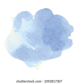 beautiful abstract blue watercolor art hand paint on white background,brush textures for logo.There is a place for text.Perfect stroke design for headline.luxury boutique Illustrations.