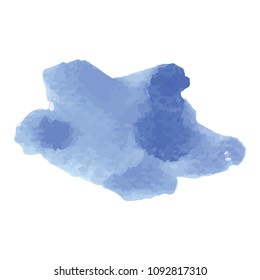 beautiful abstract blue watercolor art hand paint on white background,brush textures for logo.There is a place for text.Perfect stroke design for headline.luxury boutique Illustrations.