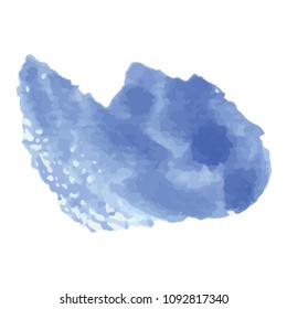 beautiful abstract blue watercolor art hand paint on white background,brush textures for logo.There is a place for text.Perfect stroke design for headline.luxury boutique Illustrations.