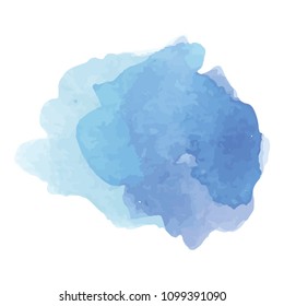 beautiful abstract blue watercolor art hand paint on white background,brush textures for logo.There is a place for text.Perfect stroke design for headline.luxury boutique Illustrations.