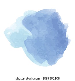beautiful abstract blue watercolor art hand paint on white background,brush textures for logo.There is a place for text.Perfect stroke design for headline.luxury boutique Illustrations.