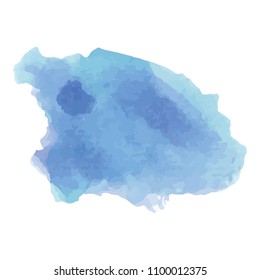 beautiful abstract blue watercolor art hand paint on white background,brush textures for logo.There is a place for text.Perfect stroke design for headline.luxury boutique Illustrations.