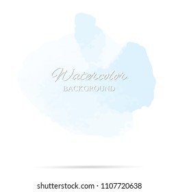 beautiful abstract blue watercolor art hand paint on white background,brush textures for logo.There is a place for text.Perfect stroke design for headline.luxury boutique Illustrations.