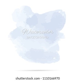beautiful abstract blue watercolor art hand paint on white background,brush textures for logo.There is a place for text.Perfect stroke design for headline.luxury boutique Illustrations.