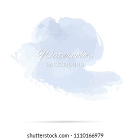 beautiful abstract blue watercolor art hand paint on white background,brush textures for logo.There is a place for text.Perfect stroke design for headline.luxury boutique Illustrations.