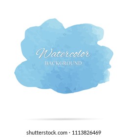 beautiful abstract blue watercolor art hand paint on white background,brush textures for logo.There is a place for text.Perfect stroke design for headline.luxury boutique Illustrations.