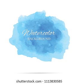 beautiful abstract blue watercolor art hand paint on white background,brush textures for logo.There is a place for text.Perfect stroke design for headline.luxury boutique Illustrations.