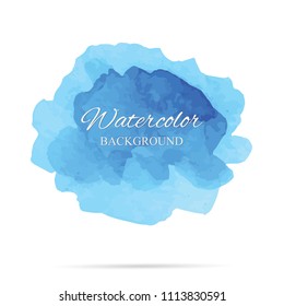 beautiful abstract blue watercolor art hand paint on white background,brush textures for logo.There is a place for text.Perfect stroke design for headline.luxury boutique Illustrations.