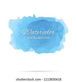 beautiful abstract blue watercolor art hand paint on white background,brush textures for logo.There is a place for text.Perfect stroke design for headline.luxury boutique Illustrations.