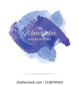 beautiful abstract blue watercolor art hand paint on white background,brush textures for logo.There is a place for text.Perfect stroke design for headline.luxury boutique Illustrations.