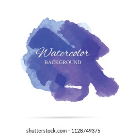 beautiful abstract blue watercolor art hand paint on white background,brush textures for logo.There is a place for text.Perfect stroke design for headline.luxury boutique Illustrations.