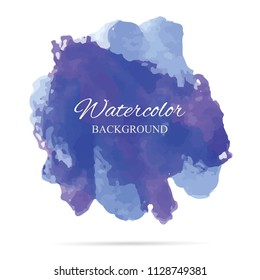 beautiful abstract blue watercolor art hand paint on white background,brush textures for logo.There is a place for text.Perfect stroke design for headline.luxury boutique Illustrations.