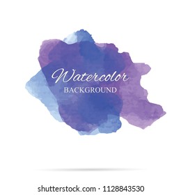 beautiful abstract blue watercolor art hand paint on white background,brush textures for logo.There is a place for text.Perfect stroke design for headline.luxury boutique Illustrations.
