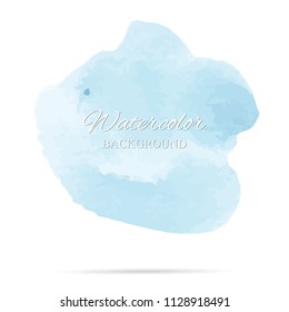 beautiful abstract blue watercolor art hand paint on white background,brush textures for logo.There is a place for text.Perfect stroke design for headline.luxury boutique Illustrations.