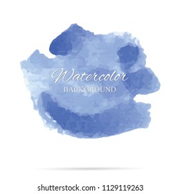beautiful abstract blue watercolor art hand paint on white background,brush textures for logo.There is a place for text.Perfect stroke design for headline.luxury boutique Illustrations.