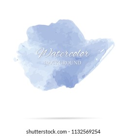 beautiful abstract blue watercolor art hand paint on white background,brush textures for logo.There is a place for text.Perfect stroke design for headline.luxury boutique Illustrations.