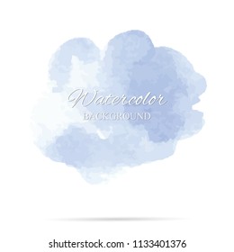beautiful abstract blue watercolor art hand paint on white background,brush textures for logo.There is a place for text.Perfect stroke design for headline.luxury boutique Illustrations.