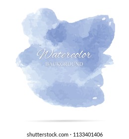beautiful abstract blue watercolor art hand paint on white background,brush textures for logo.There is a place for text.Perfect stroke design for headline.luxury boutique Illustrations.