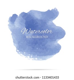 beautiful abstract blue watercolor art hand paint on white background,brush textures for logo.There is a place for text.Perfect stroke design for headline.luxury boutique Illustrations.