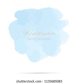beautiful abstract blue watercolor art hand paint on white background,brush textures for logo.There is a place for text.Perfect stroke design for headline.luxury boutique Illustrations.