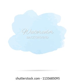 beautiful abstract blue watercolor art hand paint on white background,brush textures for logo.There is a place for text.Perfect stroke design for headline.luxury boutique Illustrations.