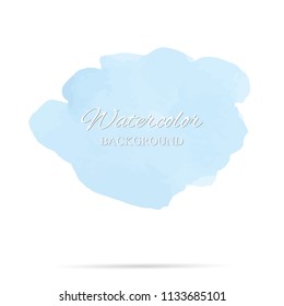 beautiful abstract blue watercolor art hand paint on white background,brush textures for logo.There is a place for text.Perfect stroke design for headline.luxury boutique Illustrations.