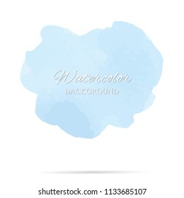 beautiful abstract blue watercolor art hand paint on white background,brush textures for logo.There is a place for text.Perfect stroke design for headline.luxury boutique Illustrations.