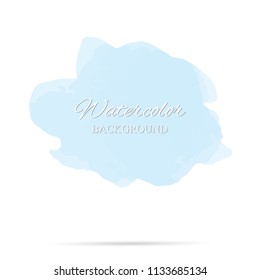 beautiful abstract blue watercolor art hand paint on white background,brush textures for logo.There is a place for text.Perfect stroke design for headline.luxury boutique Illustrations.