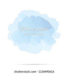 beautiful abstract blue watercolor art hand paint on white background,brush textures for logo.There is a place for text.Perfect stroke design for headline.luxury boutique Illustrations.
