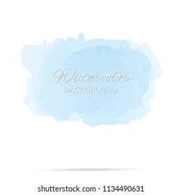 beautiful abstract blue watercolor art hand paint on white background,brush textures for logo.There is a place for text.Perfect stroke design for headline.luxury boutique Illustrations.