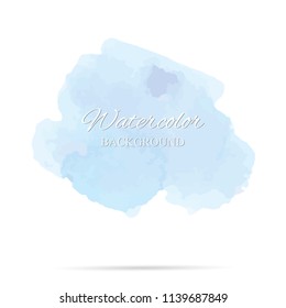 beautiful abstract blue watercolor art hand paint on white background,brush textures for logo.There is a place for text.Perfect stroke design for headline.luxury boutique Illustrations.