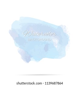 beautiful abstract blue watercolor art hand paint on white background,brush textures for logo.There is a place for text.Perfect stroke design for headline.luxury boutique Illustrations.