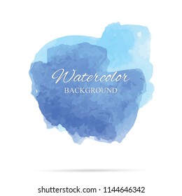 beautiful abstract blue watercolor art hand paint on white background,brush textures for logo.There is a place for text.Perfect stroke design for headline.luxury boutique Illustrations.
