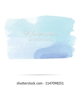 beautiful abstract blue watercolor art hand paint on white background,brush textures for logo.There is a place for text.Perfect stroke design for headline.luxury boutique Illustrations.