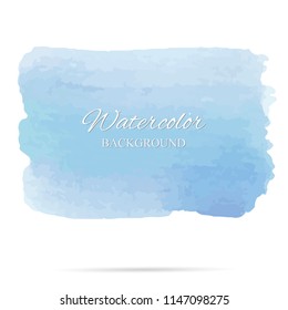 beautiful abstract blue watercolor art hand paint on white background,brush textures for logo.There is a place for text.Perfect stroke design for headline.luxury boutique Illustrations.