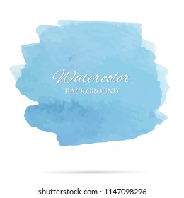 beautiful abstract blue watercolor art hand paint on white background,brush textures for logo.There is a place for text.Perfect stroke design for headline.luxury boutique Illustrations.