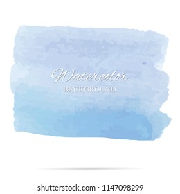 beautiful abstract blue watercolor art hand paint on white background,brush textures for logo.There is a place for text.Perfect stroke design for headline.luxury boutique Illustrations.