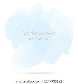 beautiful abstract blue watercolor art hand paint on white background,brush textures for logo.There is a place for text.Perfect stroke design for headline.luxury boutique Illustrations.