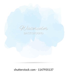 beautiful abstract blue watercolor art hand paint on white background,brush textures for logo.There is a place for text.Perfect stroke design for headline.luxury boutique Illustrations.