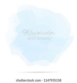 beautiful abstract blue watercolor art hand paint on white background,brush textures for logo.There is a place for text.Perfect stroke design for headline.luxury boutique Illustrations.