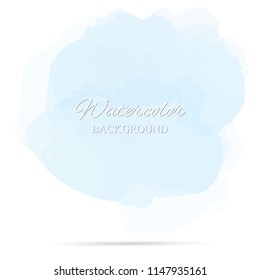 beautiful abstract blue watercolor art hand paint on white background,brush textures for logo.There is a place for text.Perfect stroke design for headline.luxury boutique Illustrations.