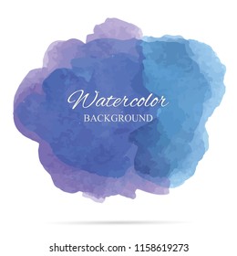 beautiful abstract blue watercolor art hand paint on white background,brush textures for logo.There is a place for text.Perfect stroke design for headline.luxury boutique Illustrations.