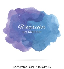 beautiful abstract blue watercolor art hand paint on white background,brush textures for logo.There is a place for text.Perfect stroke design for headline.luxury boutique Illustrations.