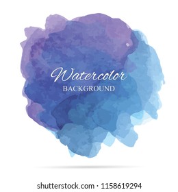 beautiful abstract blue watercolor art hand paint on white background,brush textures for logo.There is a place for text.Perfect stroke design for headline.luxury boutique Illustrations.