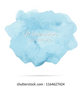 beautiful abstract blue watercolor art hand paint on white background,brush textures for logo.There is a place for text.Perfect stroke design for headline.luxury boutique Illustrations.