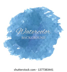 beautiful abstract blue watercolor art hand paint on white background,brush textures for logo.There is a place for text.Perfect stroke design for headline.luxury boutique Illustrations.