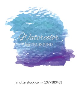 beautiful abstract blue watercolor art hand paint on white background,brush textures for logo.There is a place for text.Perfect stroke design for headline.luxury boutique Illustrations.